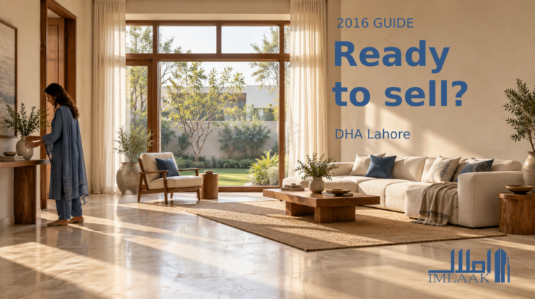 Illustrative home interior for the DHA Lahore selling guide from 2016.