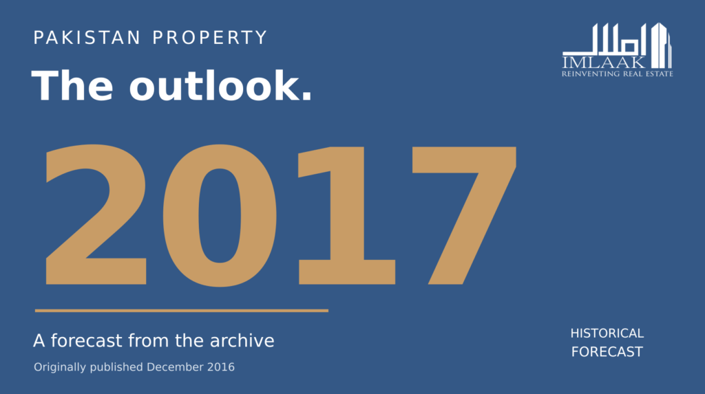 Pakistan property outlook for 2017, clearly labelled a historical forecast published in December 2016.