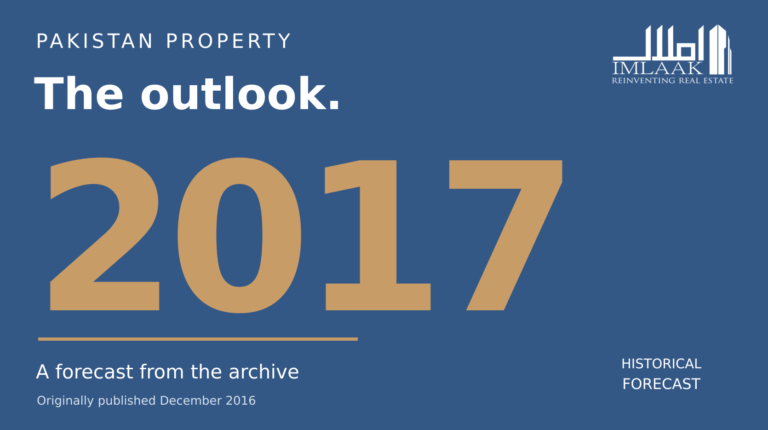 Pakistan property outlook for 2017, clearly labelled a historical forecast published in December 2016.