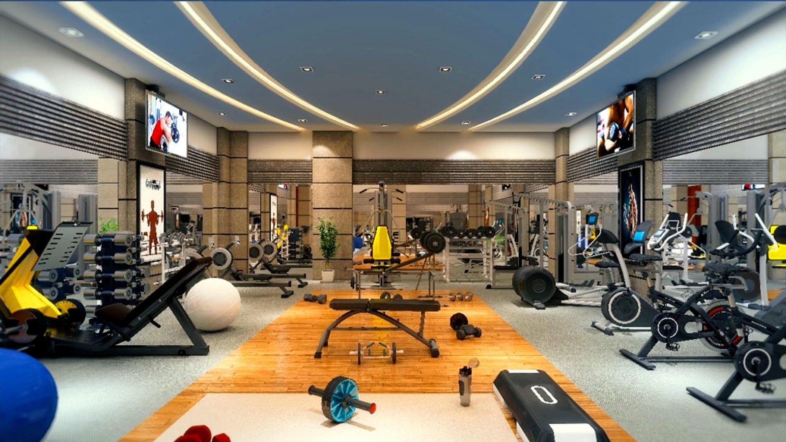 Supplied 3D concept render of the proposed gym interior
