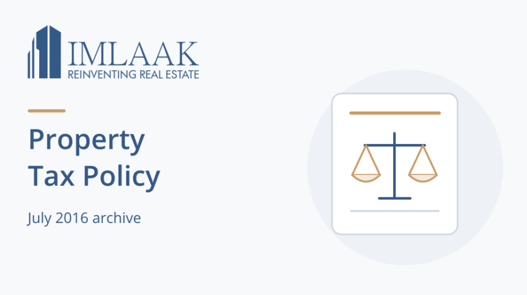 Property Tax Policy. July 2016 archive. Document with a balanced-scale symbol.
